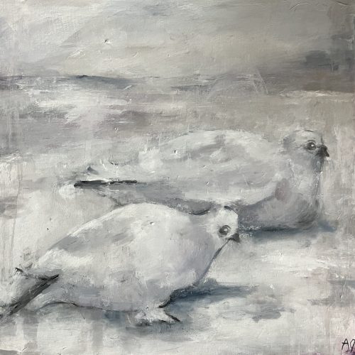 Ryper Ryper - olje på lerret - 60x60 cm